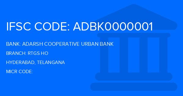 Adarsh Cooperative Urban Bank Rtgs Ho Branch IFSC Code