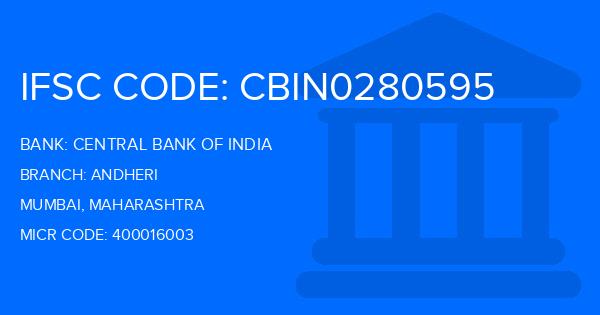 Central Bank Of India (CBI) Andheri Branch IFSC Code