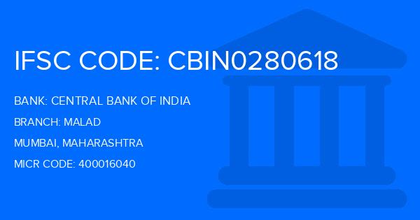 Central Bank Of India (CBI) Malad Branch IFSC Code