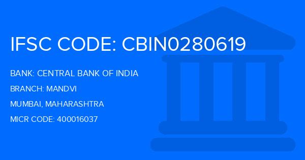 Central Bank Of India (CBI) Mandvi Branch IFSC Code