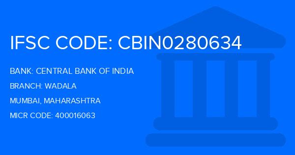 Central Bank Of India (CBI) Wadala Branch IFSC Code