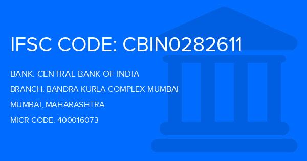 Central Bank Of India (CBI) Bandra Kurla Complex Mumbai Branch IFSC Code