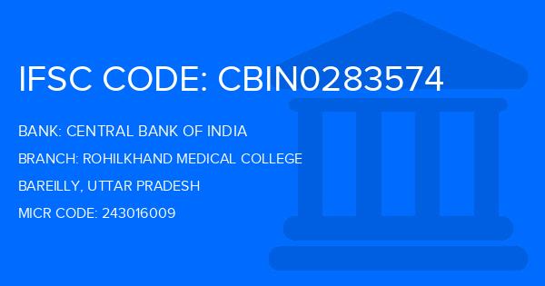 Central Bank Of India (CBI) Rohilkhand Medical College Branch IFSC Code