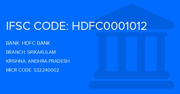 Hdfc Bank Srikakulam Branch IFSC Code