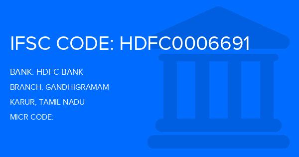 Hdfc Bank Gandhigramam Branch IFSC Code