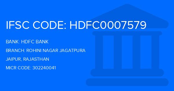 Hdfc Bank Rohini Nagar Jagatpura Branch IFSC Code