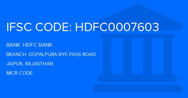 Hdfc Bank Gopalpura Bye Pass Road Branch IFSC Code