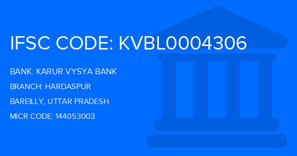 Karur Vysya Bank (KVB) Hardaspur Branch IFSC Code