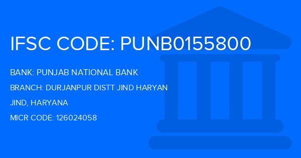 Punjab National Bank (PNB) Durjanpur Distt Jind Haryan Branch IFSC Code