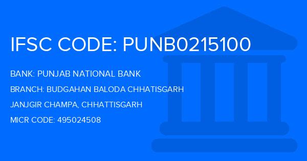 Punjab National Bank (PNB) Budgahan Baloda Chhatisgarh Branch IFSC Code