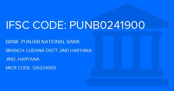 Punjab National Bank (PNB) Ludana Distt Jind Haryana Branch IFSC Code