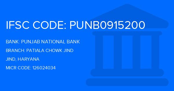 Punjab National Bank (PNB) Patiala Chowk Jind Branch IFSC Code