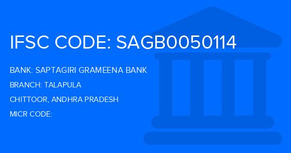 Saptagiri Grameena Bank Talapula Branch IFSC Code