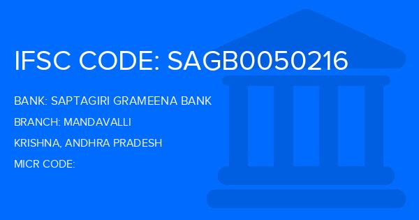 Saptagiri Grameena Bank Mandavalli Branch IFSC Code