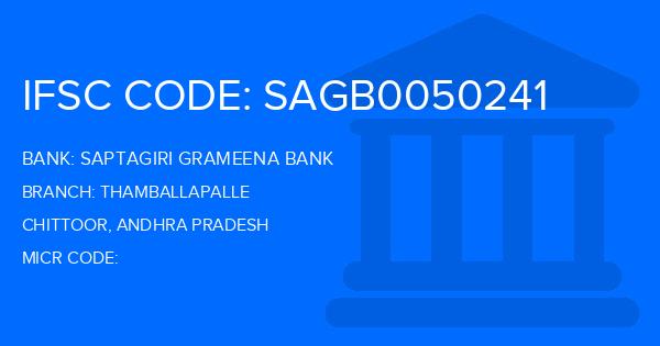 Saptagiri Grameena Bank Thamballapalle Branch IFSC Code