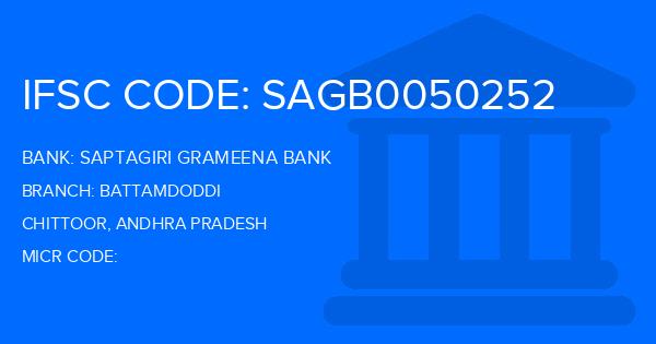 Saptagiri Grameena Bank Battamdoddi Branch IFSC Code