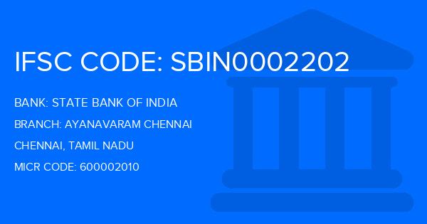 State Bank Of India (SBI) Ayanavaram Chennai Branch IFSC Code