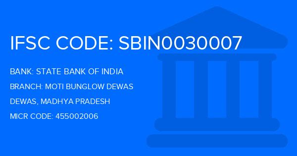 State Bank Of India (SBI) Moti Bunglow Dewas Branch IFSC Code