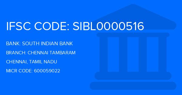 South Indian Bank (SIB) Chennai Tambaram Branch IFSC Code