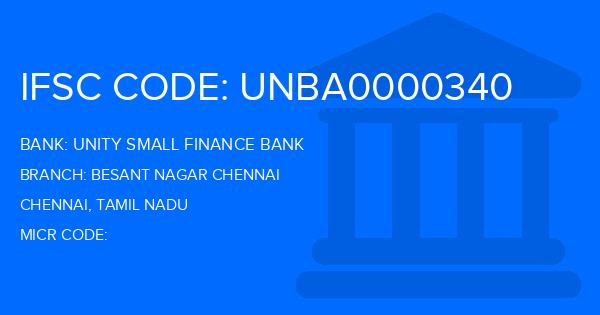 Unity Small Finance Bank Besant Nagar Chennai Branch IFSC Code